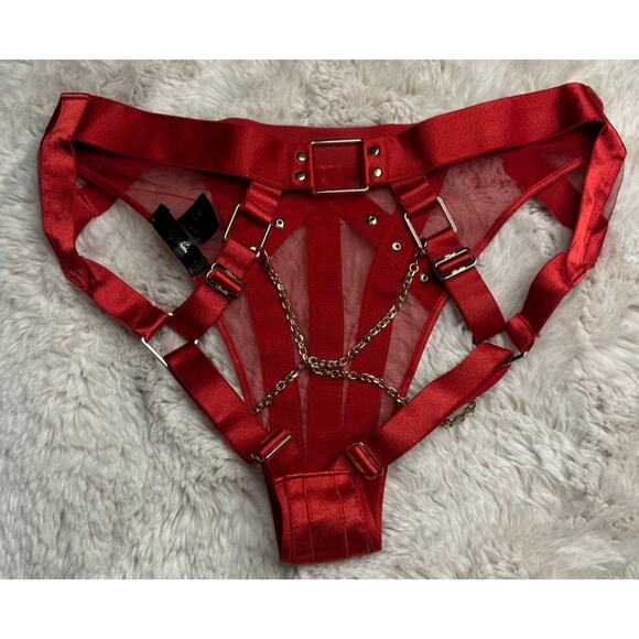 Honey Birdette INDRIA❤️ Red & Gold Cheeky Brief XS - Picture 3 of 4